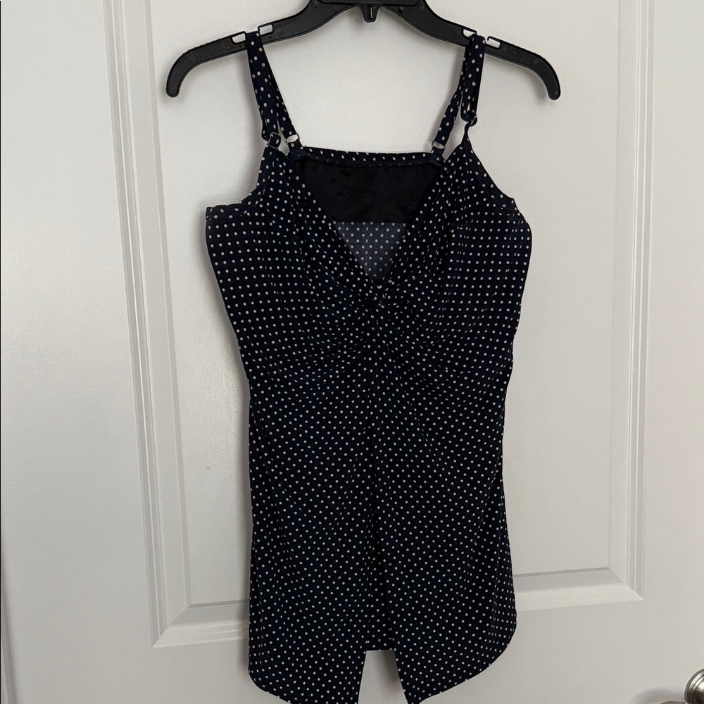 Miraclesuit Dark Blue and White Dot Swimwear